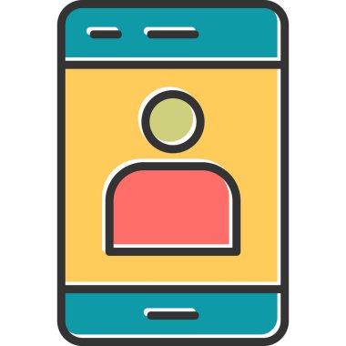 simple icon, Mobile user Profile logo on screen 