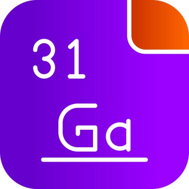 Galyum, Ga sembolü ve atom numarası 31 olan kimyasal bir elementtir. 1875 yılında Fransız kimyager Paul-mile Lecoq de Boisbaudran tarafından keşfedilen Gallium, periyodik tablonun 13. grubundadır ve grubun diğer metallerine benzerdir. Vektör simgesi