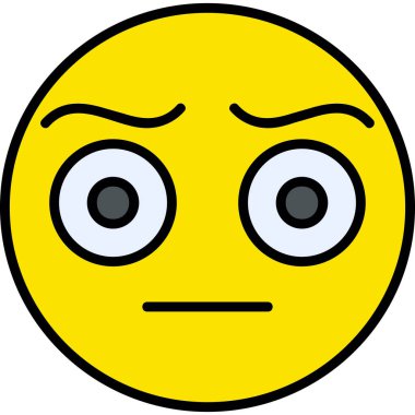 Şaşkın yüz ifadesi, basit web illüstrasyonu