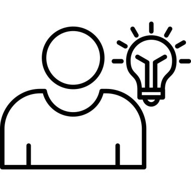 Fikir modern simgesi, vektör illüstrasyonu