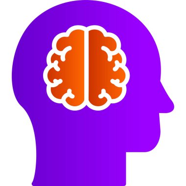 beyin ikonu vektör illüstrasyonu