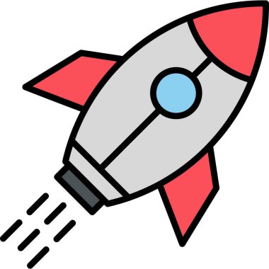 roket ikonu vektör illüstrasyonu