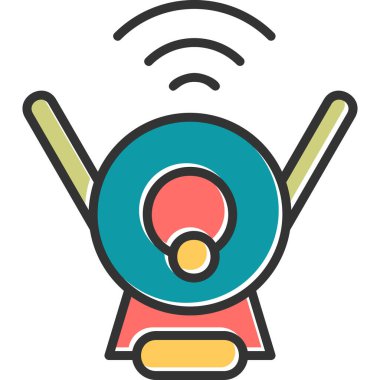 Kablosuz. Web simgesi basit illüstrasyon