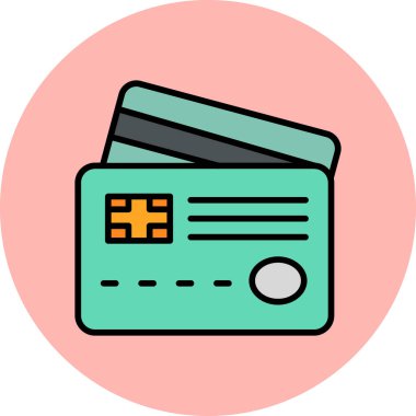 Kredi kartıyla. Web simgesi illüstrasyonu