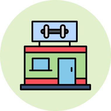 Spor salonu modern simgesi, vektör illüstrasyonu