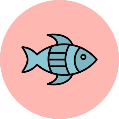 Balık. Web simgesi basit illüstrasyon