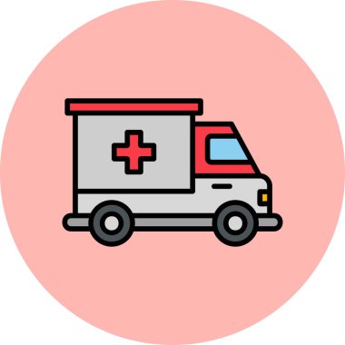 Ambulans. Web simgesi basit illüstrasyon 