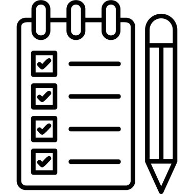 Not defteri web simgesi, vektör çizim