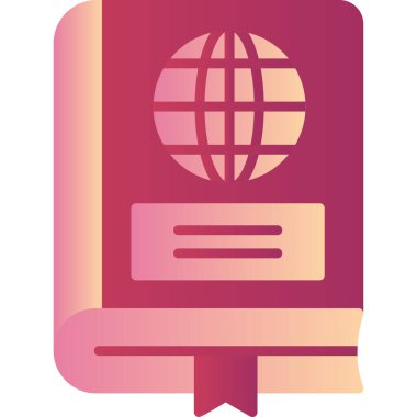 Coğrafya kitabı simgesi, modern tasarım illüstrasyonu