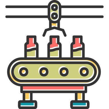 Su fabrikası modern simgesi, vektör illüstrasyonu