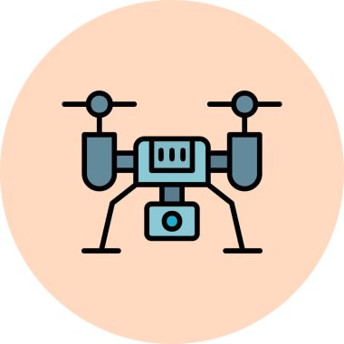 Drone simgesi, vektör illüstrasyonu basit tasarım