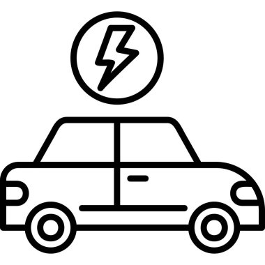 Electric Car modern simgesi, vektör illüstrasyonu