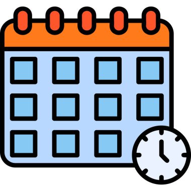 Son teslim tarihi düz vektör illüstrasyon simgesi