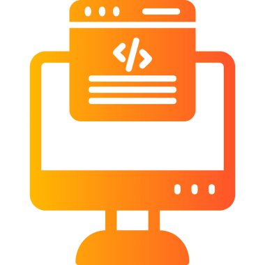 Bilgisayar. Web simgesi basit illüstrasyon