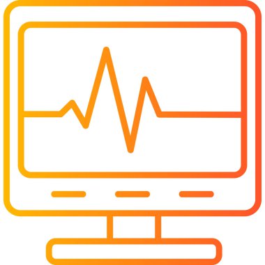 Vektör simgesini izle. bicolor düz sembol, turuncu ve mavi renkler, yuvarlak açılar, beyaz arkaplan