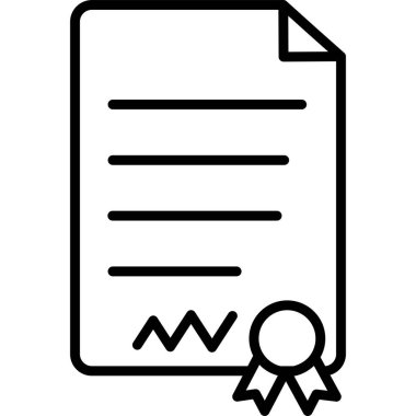 Sertifika. Diplomanın basit illüstrasyonu 