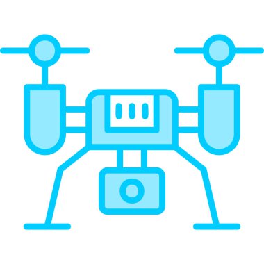 Drone simgesi, vektör illüstrasyonu basit tasarım