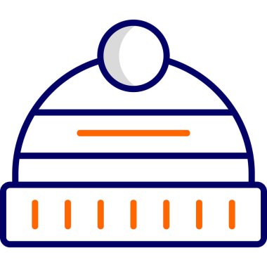 Kış Şapkası. Web simgesi basit illüstrasyon