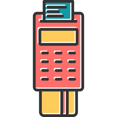 Modern pos terminalinin vektör illüstrasyonu 