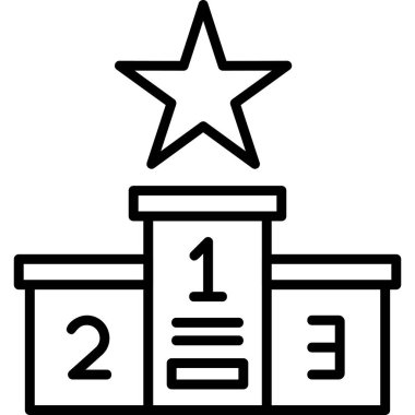 Podyum Şampiyonası. Web simgesi vektör illüstrasyonu