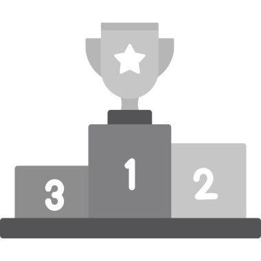 Şampiyon ikonu kupa ile, ağ basit illüstrasyon