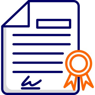 Sertifika. Web simgesi basit illüstrasyon