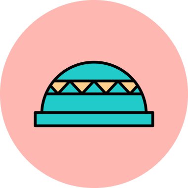 Şapka simgesi çizgisi çizimi. güzel ve izole düz element.