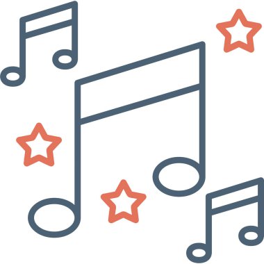 Müzik notaları modern simge, vektör illüstrasyonu