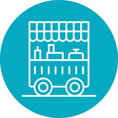 Yemek arabası. Web simgesi basit illüstrasyon