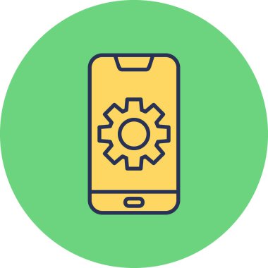 graphic illustration of Mobile Setting, cogs 