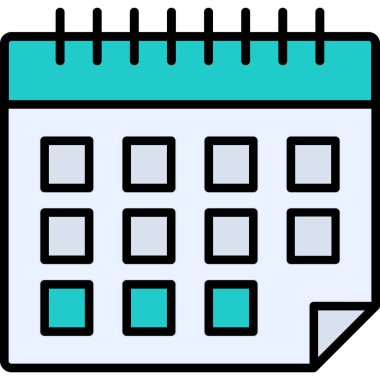 Takvim simgesi, vektör illüstrasyonu basit tasarım