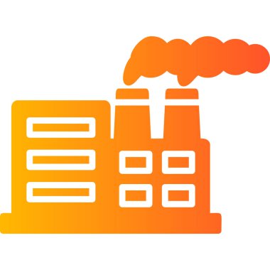 Nükleer santral simgesi, vektör illüstrasyonu basit tasarım