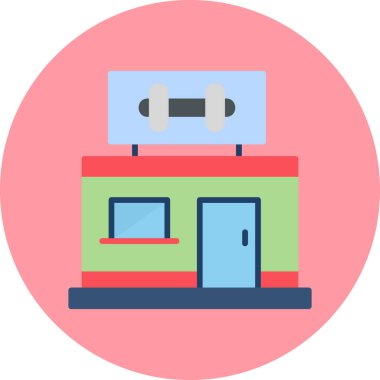 Spor salonu modern simgesi, vektör illüstrasyonu