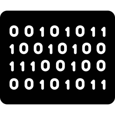 İkili Kod vektör illüstrasyonu, basit simge