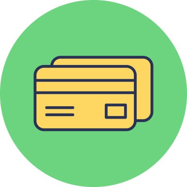 Kredi kartıyla. Web simgesi illüstrasyonu