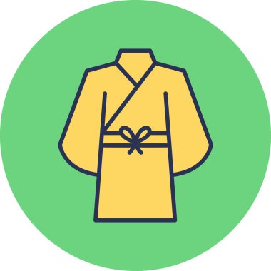 Yukata. Web simgesi vektör illüstrasyonu 