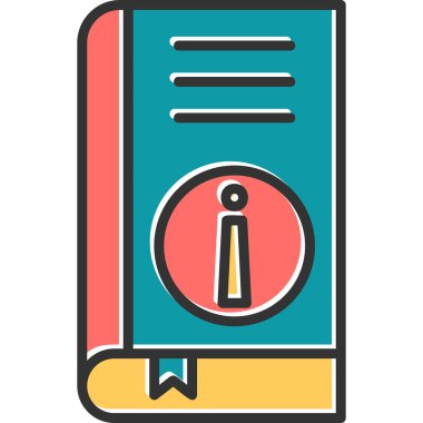 Kitap bilgisi simgesi, modern tasarım illüstrasyonu