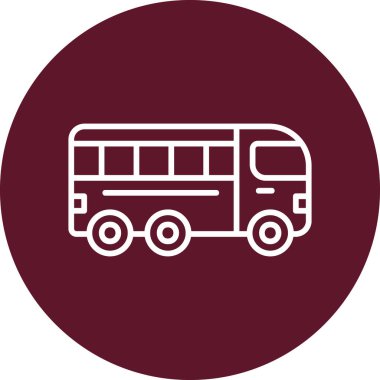 Otobüs simgesi, modern tasarım illüstrasyonu