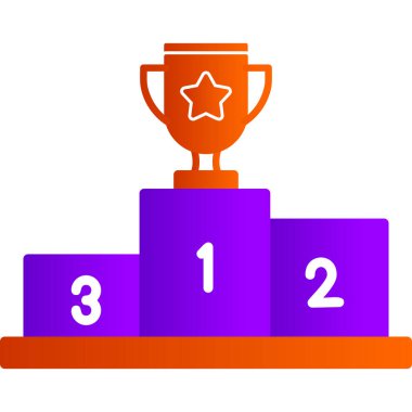 Şampiyon ikonu kupa ile, ağ basit illüstrasyon