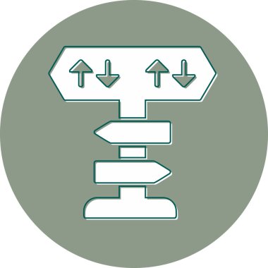 İşaret direği web simgesi. Basit resimleme