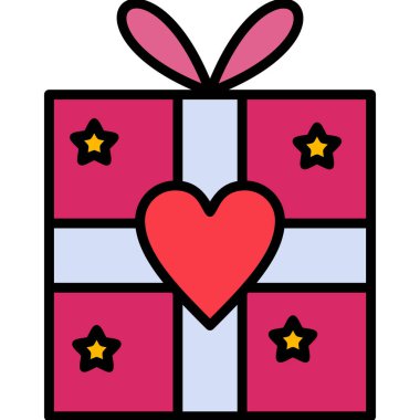 Hediye. Web simgesi basit illüstrasyon