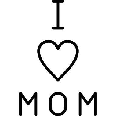 Anne ikonuna bayılırım, modern tasarım illüstrasyonu.