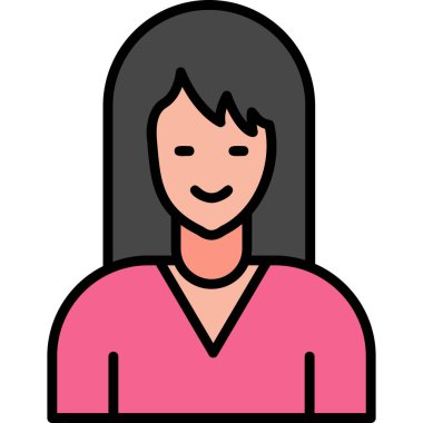 kadın web simgesi vektör illüstrasyonu