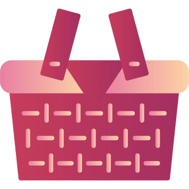 Piknik sepeti. Web simgesi basit illüstrasyon