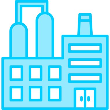 Fabrika modern simgesi, vektör illüstrasyonu