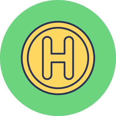 Heliport modern simge vektör illüstrasyonu
