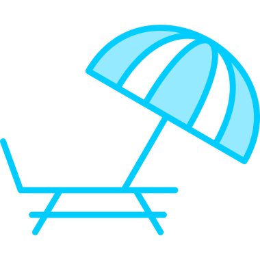 Plaj sandalyesi ikonu. vektör illüstrasyonu 