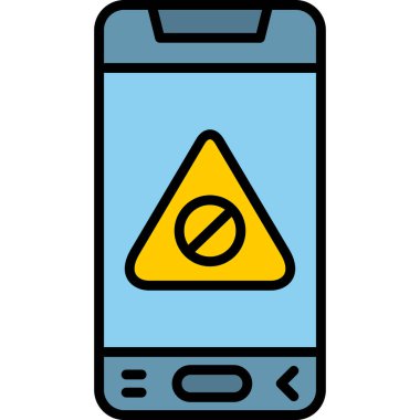 Telefon engellenmiş web simgesi basit illüstrasyon
