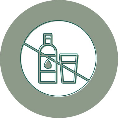 Alkol yok basit web simgesi vektör illüstrasyonu