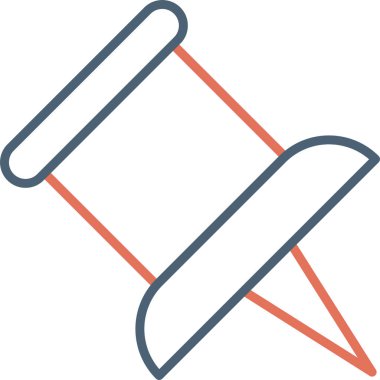 Pin simgesine bas. Basit vektör illüstrasyonu